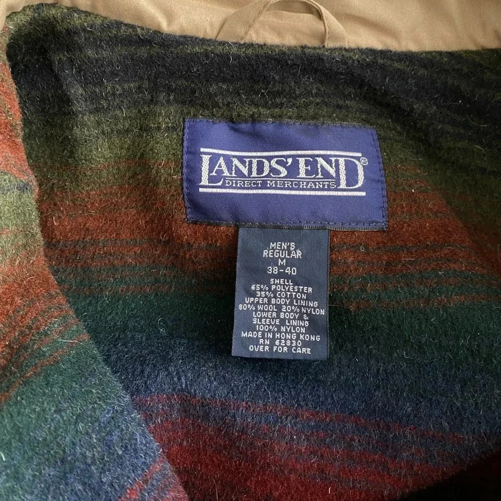 Vintage Land’s End Jacket Men’s Medium Chore Coat Blanket Lined Wool Barn Jacket